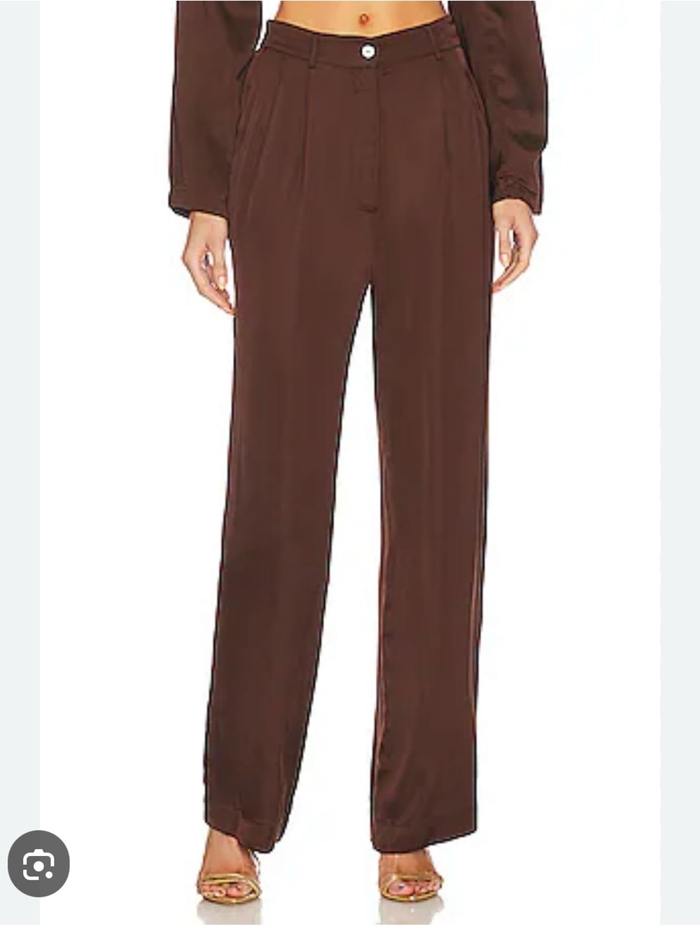 NWT Donni Pants Pleated Trouser Relaxed chocolate brown 100% lyocell twill